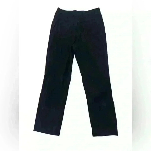 Vintage ST JOHN SPORT by Marie Gray Black Faux Suede Straight Pants Poly Blend 6 - Picture 11 of 12